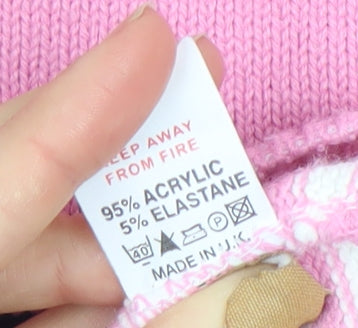 Womens UK Size M Pure & Natural Pink Pullover Jumper