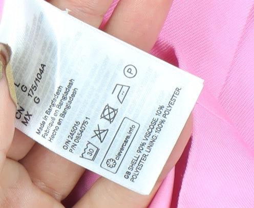 H&M Women Pink Double-Breasted Blazer Jacket L Notch Lapel Workwear