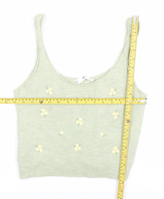 Womens UK Size M MNG Green Vest Jumper