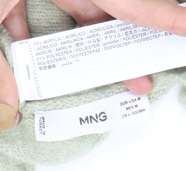 Womens UK Size M MNG Green Vest Jumper