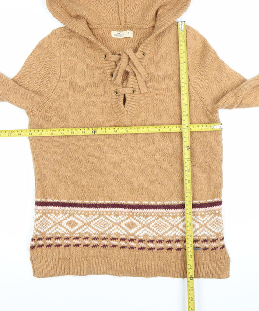 Womens UK Size S Hollister Brown Pullover Jumper
