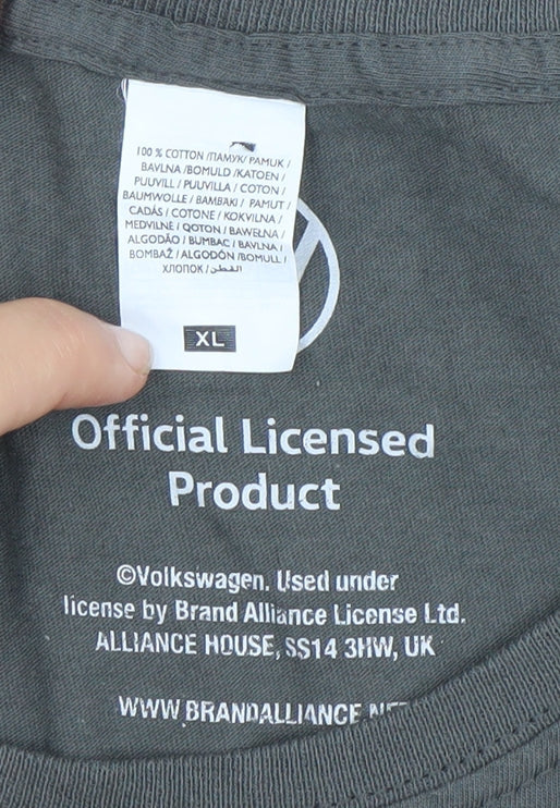 Volkswagen Mens Grey XL Graphic Print Classic Car T-Shirt