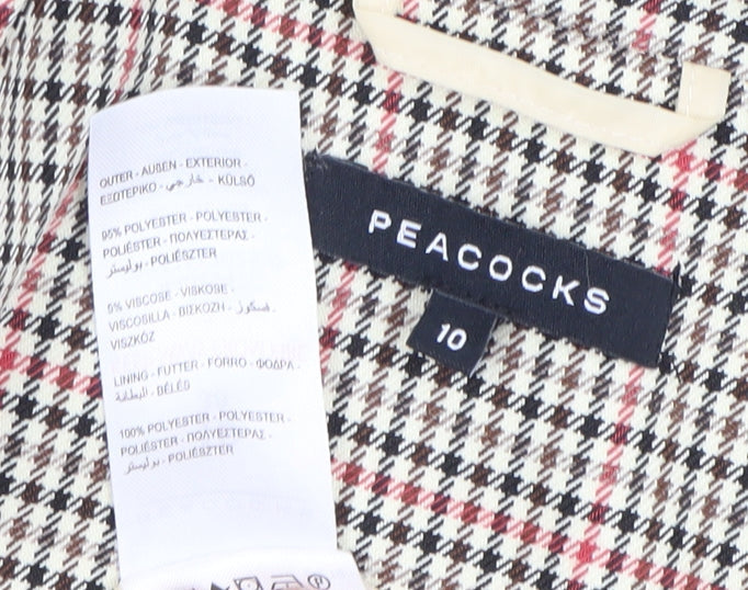 Peacocks Womens Multicoloured Checked Blazer Jacket Size 10