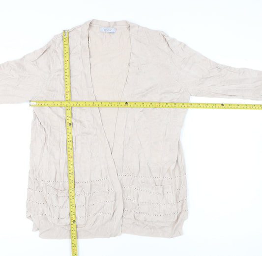 Womens UK Size L Marks and Spencer Beige Cardigan Jumper