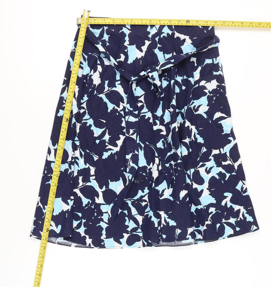 Marks and Spencer Womens Blue Floral A-Line Skirt Size 10