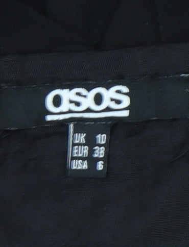 ASOS Women’s Black Mini Skirt Size 10 Viscose Party Cocktail Layered