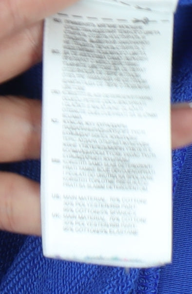 Adidas Teens Blue Logo Pullover Sweatshirt Size 14Y Cotton Blend