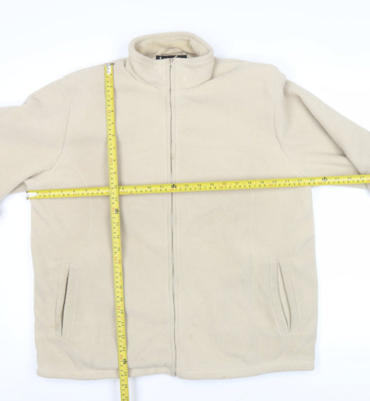 Active Womens Beige Fleece Full Zip Jacket Size M Regular