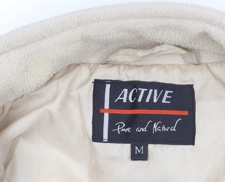 Active Womens Beige Fleece Full Zip Jacket Size M Regular