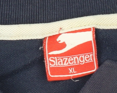 Slazenger Men’s Blue Polo Shirt XL Regular Fit Casual Sportswear