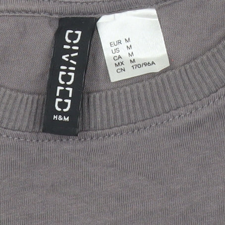 Womens UK Size 12 H&M Grey Cropped T-Shirt