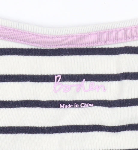Boden Women’s Multicoloured Stripe T-Shirt UK 10 Cotton Stretch