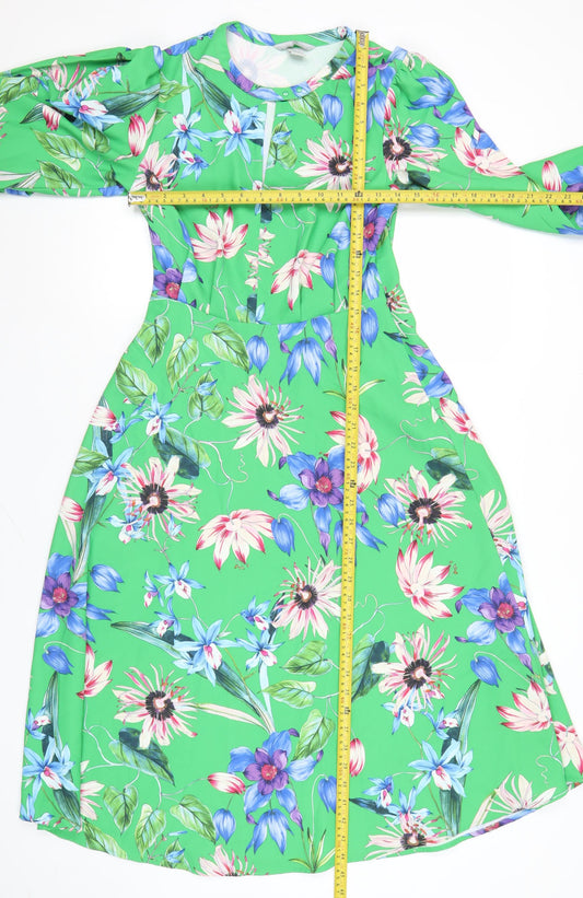 H&M Women’s Multicoloured Floral Fit & Flare Dress Size 8