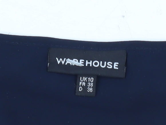 Womens UK Size 10 Warehouse Blue Camisole Blouse