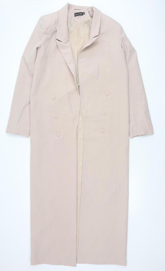 Womens UK Size 10 PRETTYLITTLETHING Beige Trench Coat