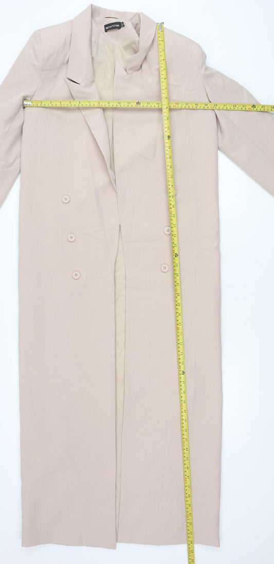 Womens UK Size 10 PRETTYLITTLETHING Beige Trench Coat