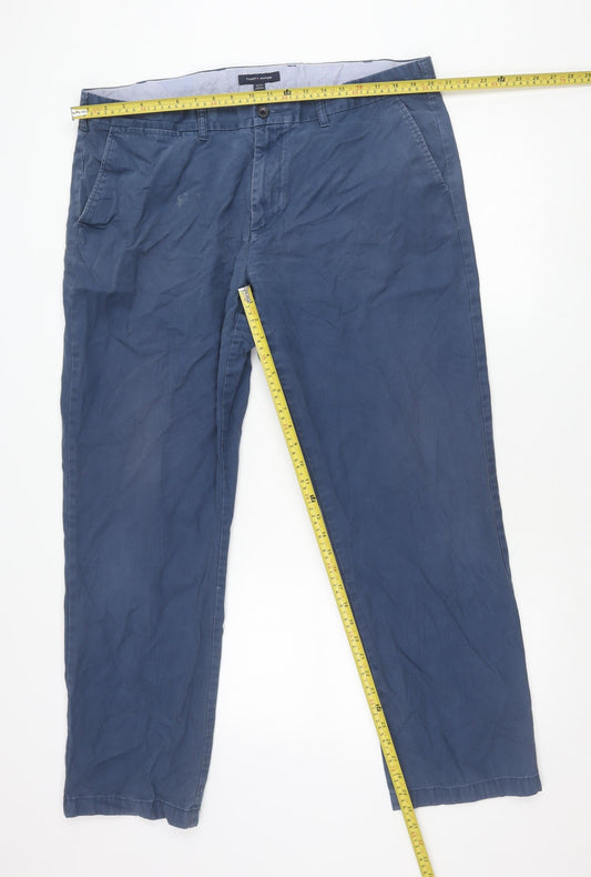 Tommy Hilfiger Men’s Blue Chino Trousers Size 40/32 Cotton Straight Fit