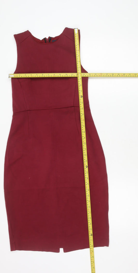 French Connection Women’s Red Sleeveless Sheath Dress Size 10