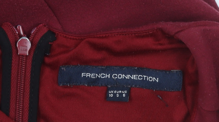 French Connection Women’s Red Sleeveless Sheath Dress Size 10