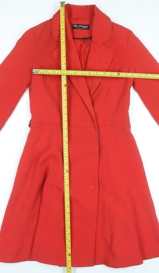 Womens UK Size 8 Miss Selfridge Red Overcoat