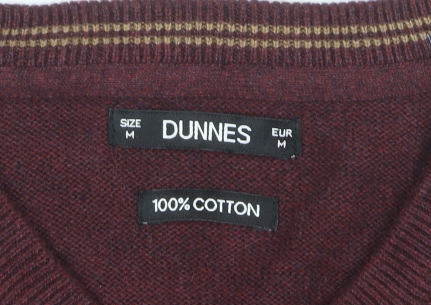 Dunnes Men’s Red V-Neck Cotton Knit Jumper Size M