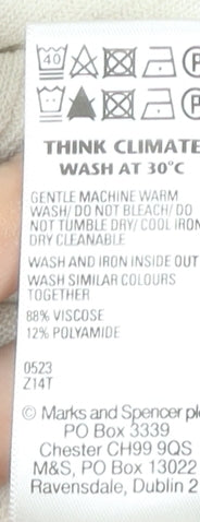 Marks and Spencer Men’s Ivory Polo Shirt L Knit Viscose Blend