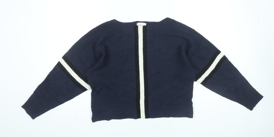Womens UK Size 14 Apricot Blue Pullover Jumper