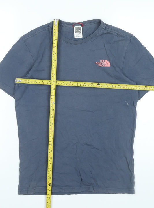 The North Face Men's Blue Small Graphic Print Cotton T-Shirt