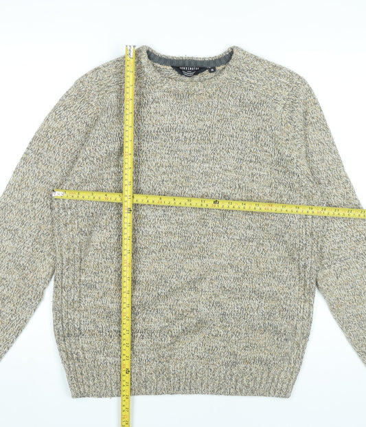 Kensington Eastside Men's Beige Knit Pullover Jumper Size M