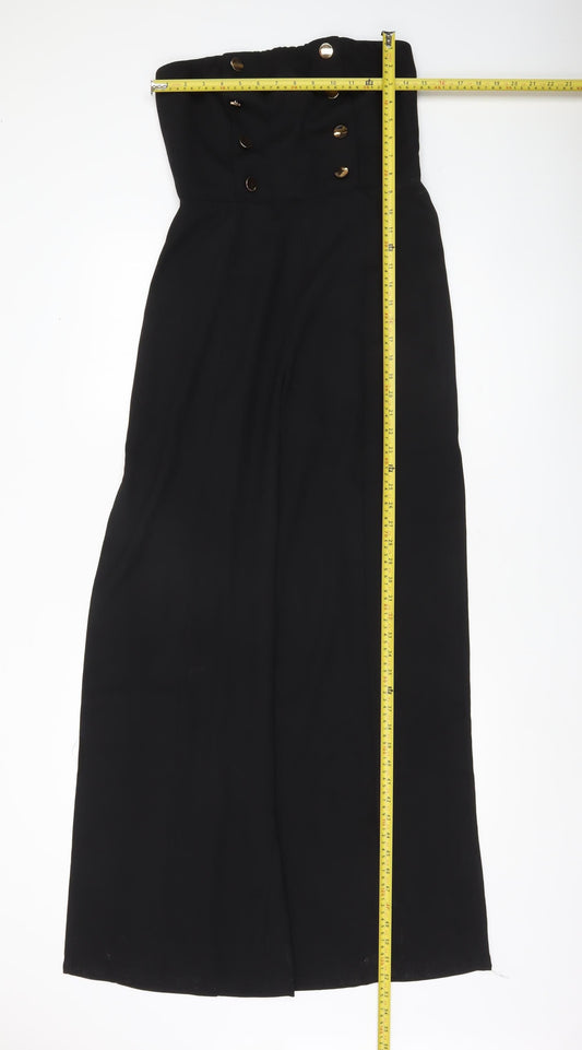 Quiz Women’s Black Strapless Wide-Leg Jumpsuit Size 10