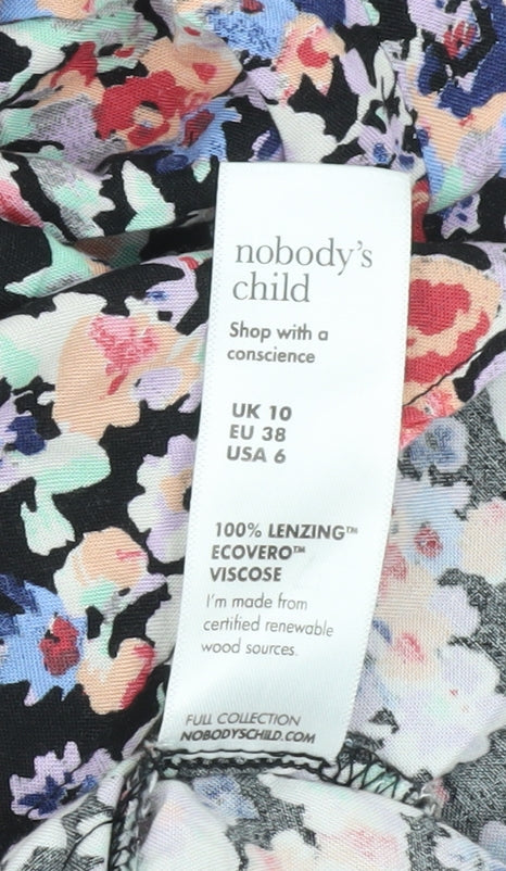 Nobody's Child Women’s Multicoloured Floral Midi A-Line Dress UK 10