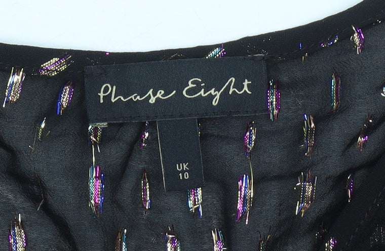 Womens UK Size 10 Phase Eight Black Tunic Blouse