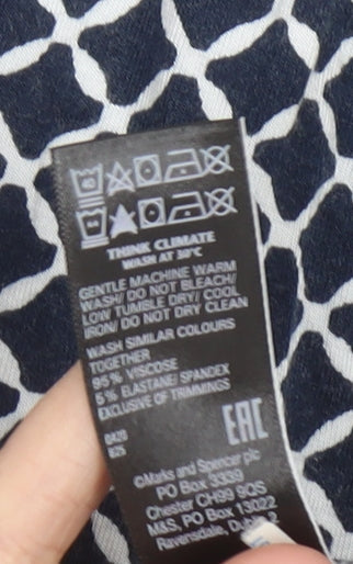 Marks and Spencer Women’s Blue Geometric Shift Dress Size 14
