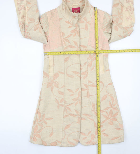 Womens UK Size 6 Cream Beige Overcoat