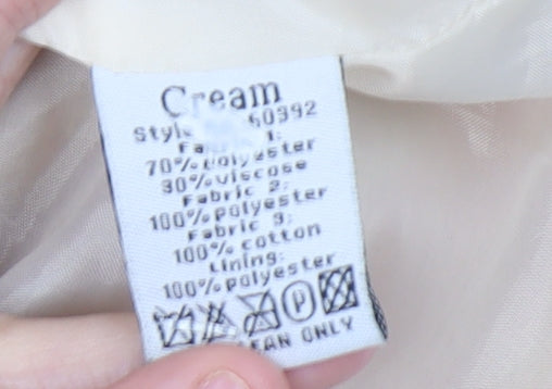 Womens UK Size 6 Cream Beige Overcoat
