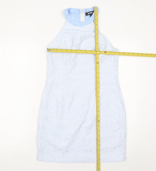Missguided Women’s Blue Lace Halter Sheath Dress Size 10