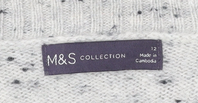 Womens UK Size 12 Marks and Spencer Grey Pullover Jumper