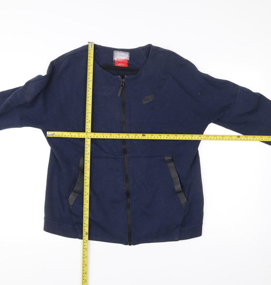 Nike Men's Blue Full Zip Basic Jacket Size M Cotton Blend