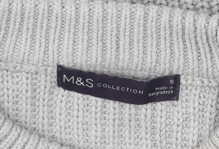Womens UK Size S Marks and Spencer Grey Pullover Jumper