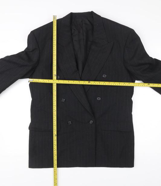 Marks & Spencer Men’s Grey Pinstripe 40R Wool Blend Double-Breasted Blazer