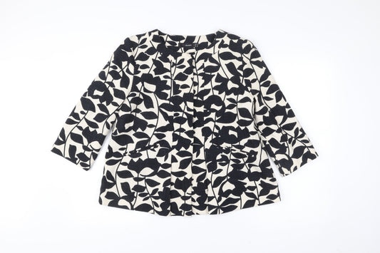 Hallhuber Women’s Black Floral Blazer Jacket UK 12 Cotton