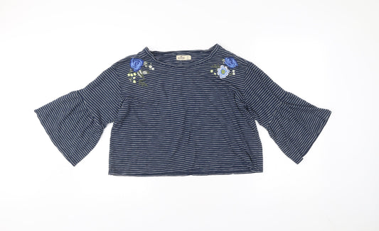 Womens UK Size S Hollister Blue Cropped Blouse