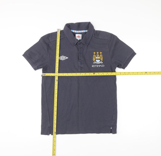 Umbro Men’s Blue Manchester City Polo Shirt S Football Casual
