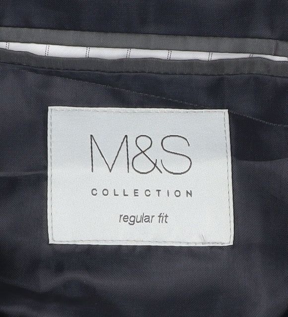 Marks and Spencer Men’s Grey Blazer 44in Regular Fit 2 Button