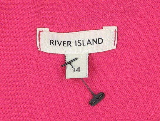 Womens UK Size 14 River Island Pink Basic Blouse