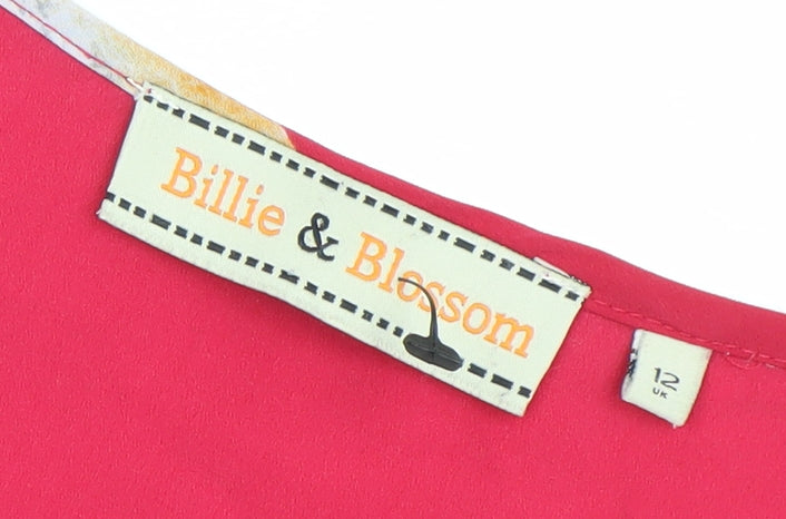 Billie & Blossom Women’s Red Floral Shift Dress Size 12 Knee Length