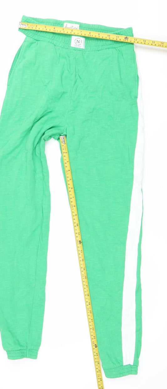Next Women’s Green Jogger Trousers Size 6 Cotton Elastic Waist