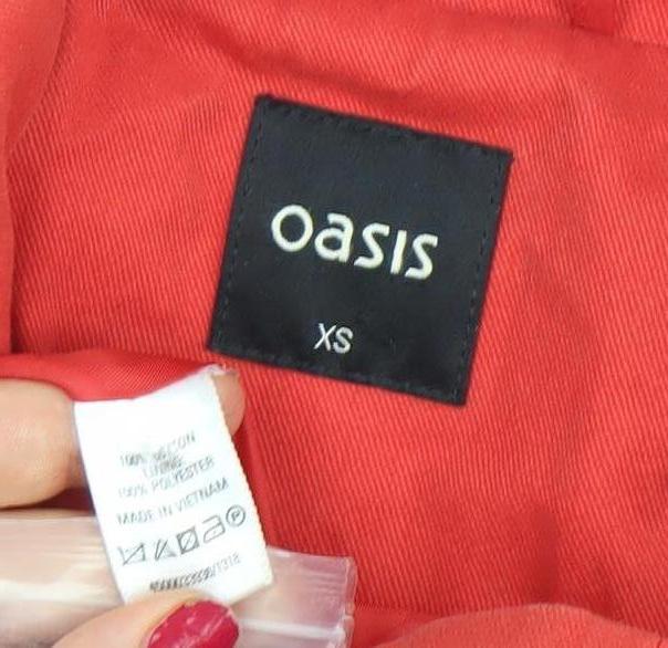 Womens UK Size XS Oasis Red Trench Coat