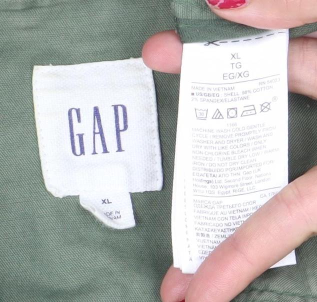 GAP Women’s Green Cotton Twill Military Jacket XL