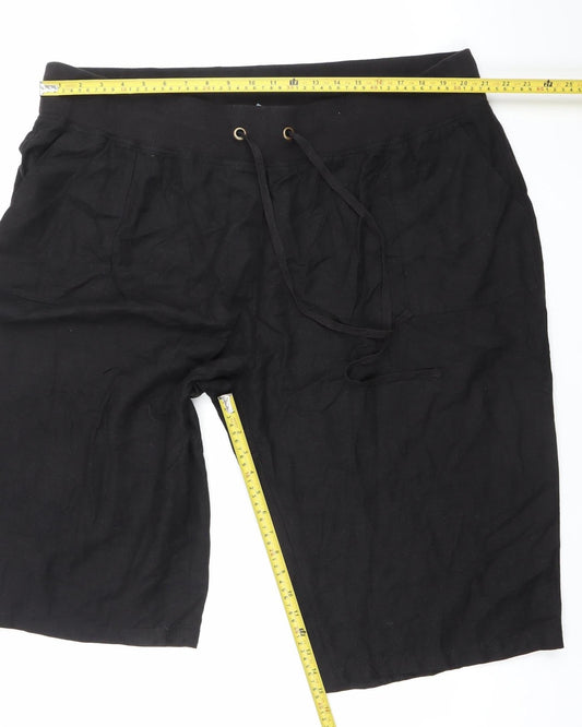 Capsule Womens Black Cropped Wide-Leg Trousers Size 24 Plus